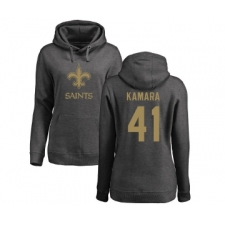 Football Women's New Orleans Saints #41 Alvin Kamara Ash One Color Pullover Hoodie