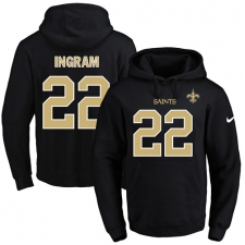 NFL Men's Nike New Orleans Saints #22 Mark Ingram Black Name & Number Pullover Hoodie