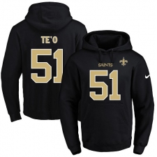 NFL Men's Nike New Orleans Saints #51 Manti Te'o Black Name & Number Pullover Hoodie