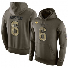 NFL Nike New Orleans Saints #6 Thomas Morstead Green Salute To Service Men's Pullover Hoodie