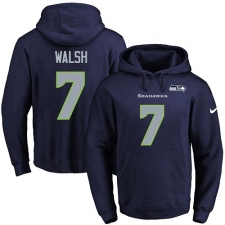 NFL Men's Nike Seattle Seahawks #7 Blair Walsh Navy Blue Name & Number Pullover Hoodie