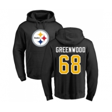 Football Pittsburgh Steelers #68 L.C. Greenwood Black Name & Number Logo Pullover Hoodie