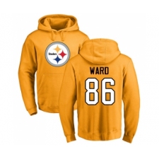 Football Pittsburgh Steelers #86 Hines Ward Gold Name & Number Logo Pullover Hoodie