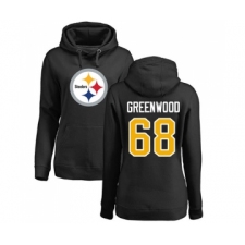 Football Women's Pittsburgh Steelers #68 L.C. Greenwood Black Name & Number Logo Pullover Hoodie