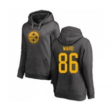 Football Women's Pittsburgh Steelers #86 Hines Ward Ash One Color Pullover Hoodie