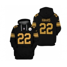 Men's Pittsburgh Steelers #22 Najee Harris 2021 Black Pullover Football Hoodie