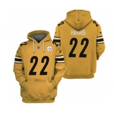 Men's Pittsburgh Steelers #22 Najee Harris 2021 Yellow Pullover Football Hoodie