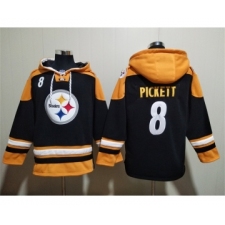 Men's Pittsburgh Steelers #8 Kenny Pickett Black Ageless Must-Have Lace-Up Pullover Hoodie