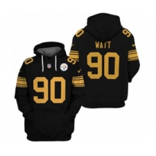 Men's Pittsburgh Steelers #90 T.J. Watt 2021 Black Pullover Football Hoodie