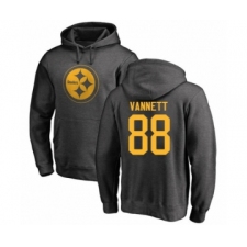 Pittsburgh Steelers #88 Nick Vannett Ash One Color Pullover Hoodie