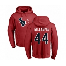 Football Houston Texans #44 Cullen Gillaspia Red Name & Number Logo Pullover Hoodie