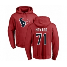 Football Houston Texans #71 Tytus Howard Red Name & Number Logo Pullover Hoodie