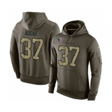 Football Men's Houston Texans #37 Jahleel Addae Green Salute To Service Pullover Hoodie