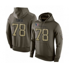 Football Men's Houston Texans #78 Laremy Tunsil Green Salute To Service Pullover Hoodie