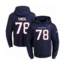 Football Men's Houston Texans #78 Laremy Tunsil Navy Blue Name & Number Pullover Hoodie