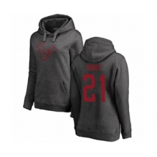 Football Women's Houston Texans #21 Bradley Roby Ash One Color Pullover Hoodie