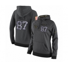 Football Women's Houston Texans #87 Darren Fells Stitched Black Anthracite Salute to Service Player Performance Hoodie