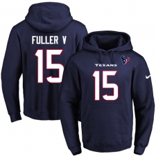 NFL Men's Nike Houston Texans #15 Will Fuller V Navy Blue Name & Number Pullover Hoodie