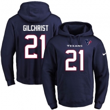 NFL Men's Nike Houston Texans #21 Marcus Gilchrist Navy Blue Name & Number Pullover Hoodie