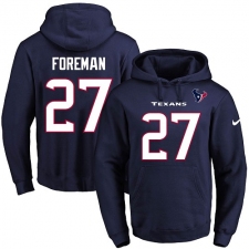 NFL Men's Nike Houston Texans #27 D'Onta Foreman Navy Blue Name & Number Pullover Hoodie