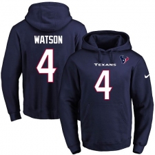 NFL Men's Nike Houston Texans #4 Deshaun Watson Navy Blue Name & Number Pullover Hoodie