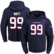 NFL Men's Nike Houston Texans #99 J.J. Watt Navy Blue Name & Number Pullover Hoodie