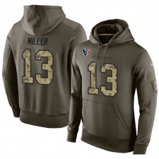NFL Nike Houston Texans #13 Braxton Miller Green Salute To Service Men's Pullover Hoodie