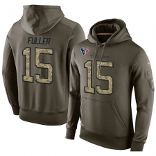 NFL Nike Houston Texans #15 Will Fuller Green Salute To Service Men's Pullover Hoodie