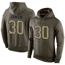 NFL Nike Houston Texans #30 Kevin Johnson Green Salute To Service Men's Pullover Hoodie