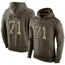 NFL Nike Houston Texans #71 Xavier Su'a-Filo Green Salute To Service Men's Pullover Hoodie