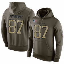 NFL Nike Houston Texans #87 C.J. Fiedorowicz Green Salute To Service Men's Pullover Hoodie