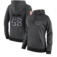 NFL Women's Nike Houston Texans #68 Breno Giacomini Stitched Black Anthracite Salute to Service Player Performance Hoodie