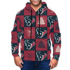 Texans Team Ugly Christmas Men's Zip Hooded Sweatshirt