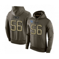 Football Men's Tennessee Titans #56 Sharif Finch Green Salute To Service Pullover Hoodie