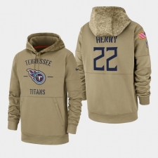 Men's Tennessee Titans #22 Derrick Henry 2019 Salute to Service Sideline Therma Pullover Hoodie - Tan