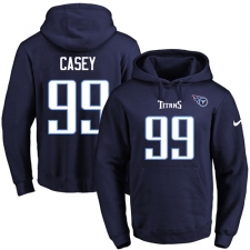 NFL Men's Nike Tennessee Titans #99 Jurrell Casey Navy Blue Name & Number Pullover Hoodie