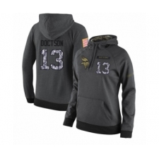 Football Women's Minnesota Vikings #13 Josh Doctson Stitched Black Anthracite Salute to Service Player Performance Hoodie