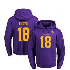 NFL Men's Nike Minnesota Vikings #18 Michael Floyd Purple(Gold No.) Name & Number Pullover Hoodie