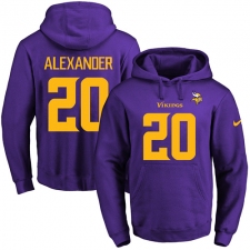 NFL Men's Nike Minnesota Vikings #20 Mackensie Alexander Purple(Gold No.) Name & Number Pullover Hoodie