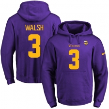 NFL Men's Nike Minnesota Vikings #3 Blair Walsh Purple(Gold No.) Name & Number Pullover Hoodie