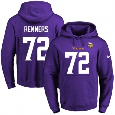 NFL Men's Nike Minnesota Vikings #72 Mike Remmers Purple Name & Number Pullover Hoodie