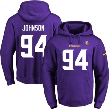 NFL Men's Nike Minnesota Vikings #94 Jaleel Johnson Purple Name & Number Pullover Hoodie