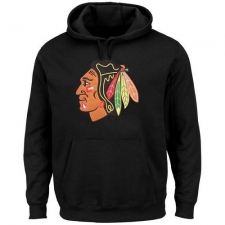 NHL Men's Chicago Blackhawks Rinkside Black Big & Tall Primary Logo Pullover Hoodie