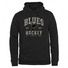 NHL Men's St. Louis Blues Black Camo Stack Pullover Hoodie