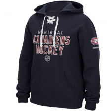 NHL Men's Montreal Canadiens Reebok Stitch Em Up Lace Hoodie - Navy