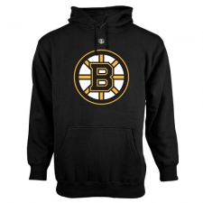 NHL Men's Boston Bruins Old Time Hockey Big Logo with Crest Pullover Hoodie - Black
