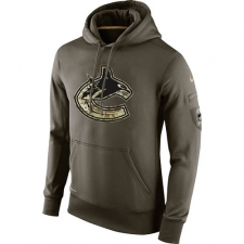 NHL Men's Vancouver Canucks Nike Olive Salute To Service KO Performance Hoodie