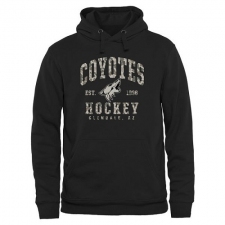 NHL Men's Arizona Coyotes Black Camo Stack Pullover Hoodie