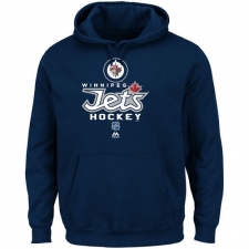 NHL Men's Majestic Winnipeg Jets Critical Victory Pullover Hoodie Sweatshirt - Navy Blue