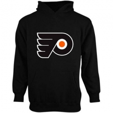 NHL Men's Old Time Hockey Philadelphia Flyers Youth Big Logo Fleece Pullover Hoodie - Black
